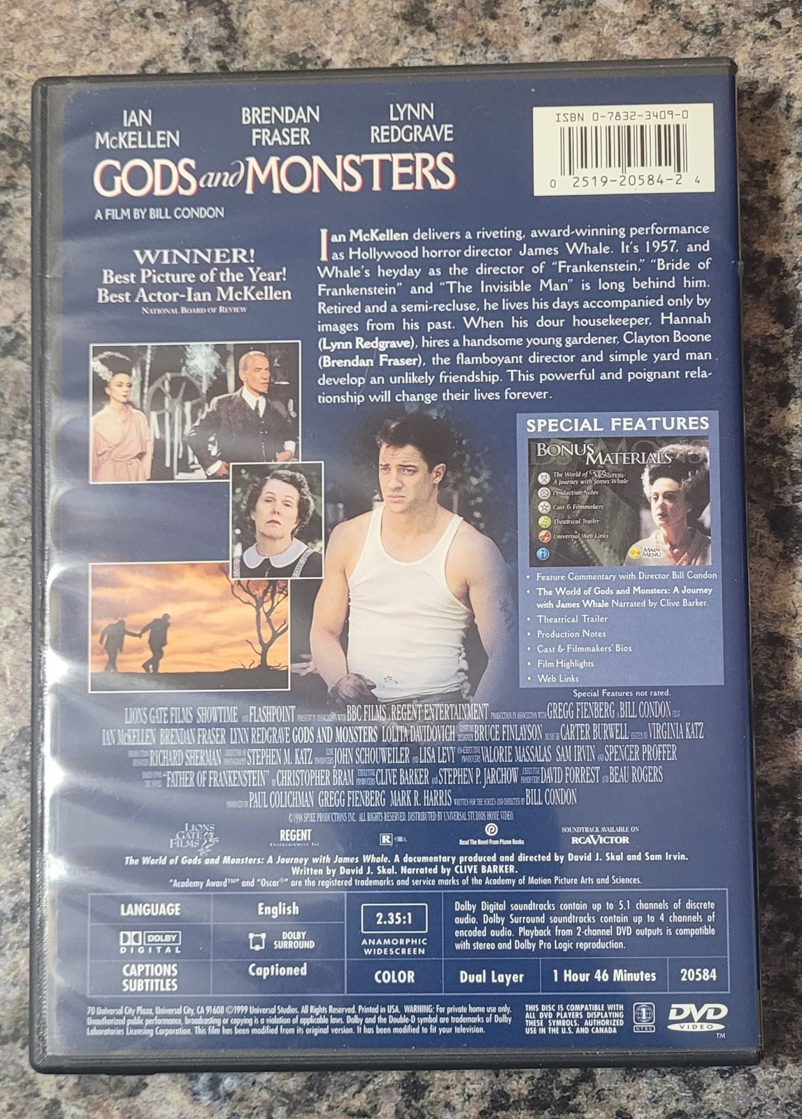 Gods And Monsters 1998 (DVD Collector’s Edition W/Insert) NEVER TRUST STOCK PICS