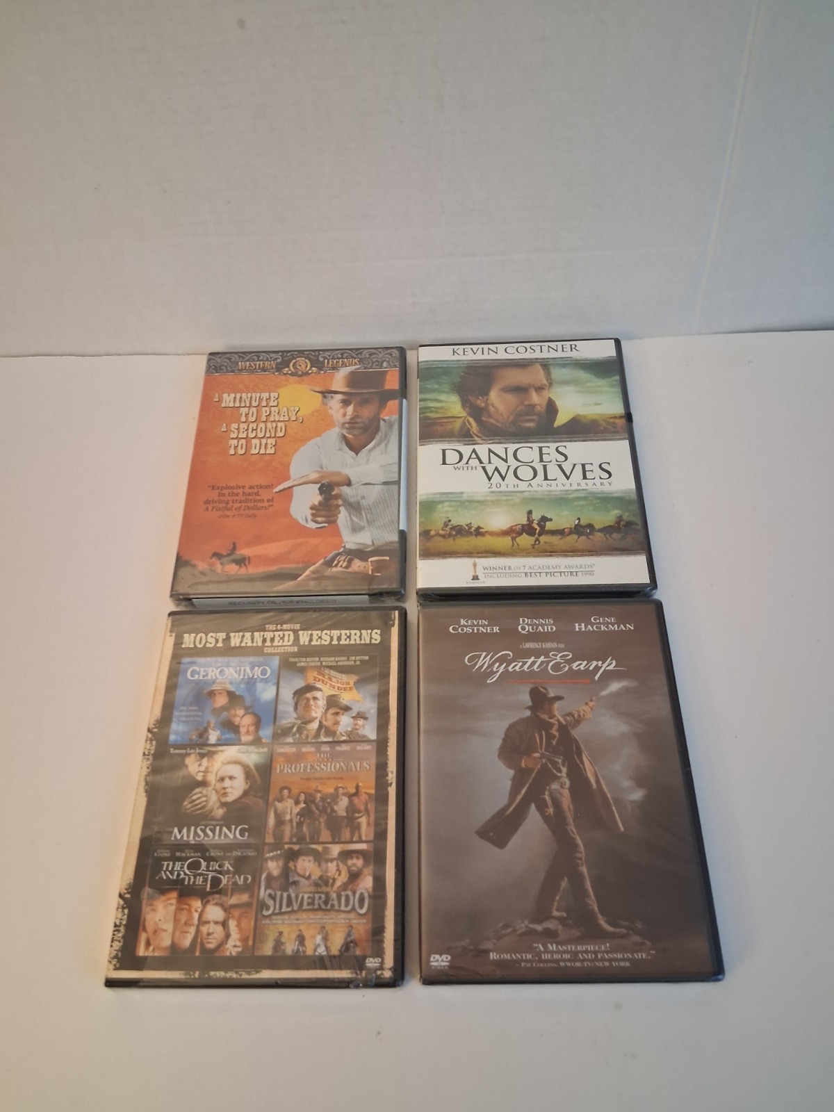 4 DVDS: Wyatt Earp/Most Wanted Westerns 6 Movies Collection/Dances…/ See Desc