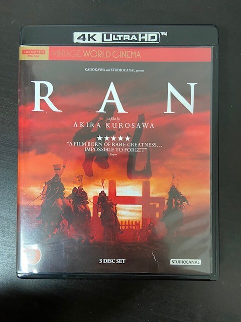 RAN (1985) 4K Ultra HD Blu-Ray [Region Free] + Blu-Ray [Region B]
