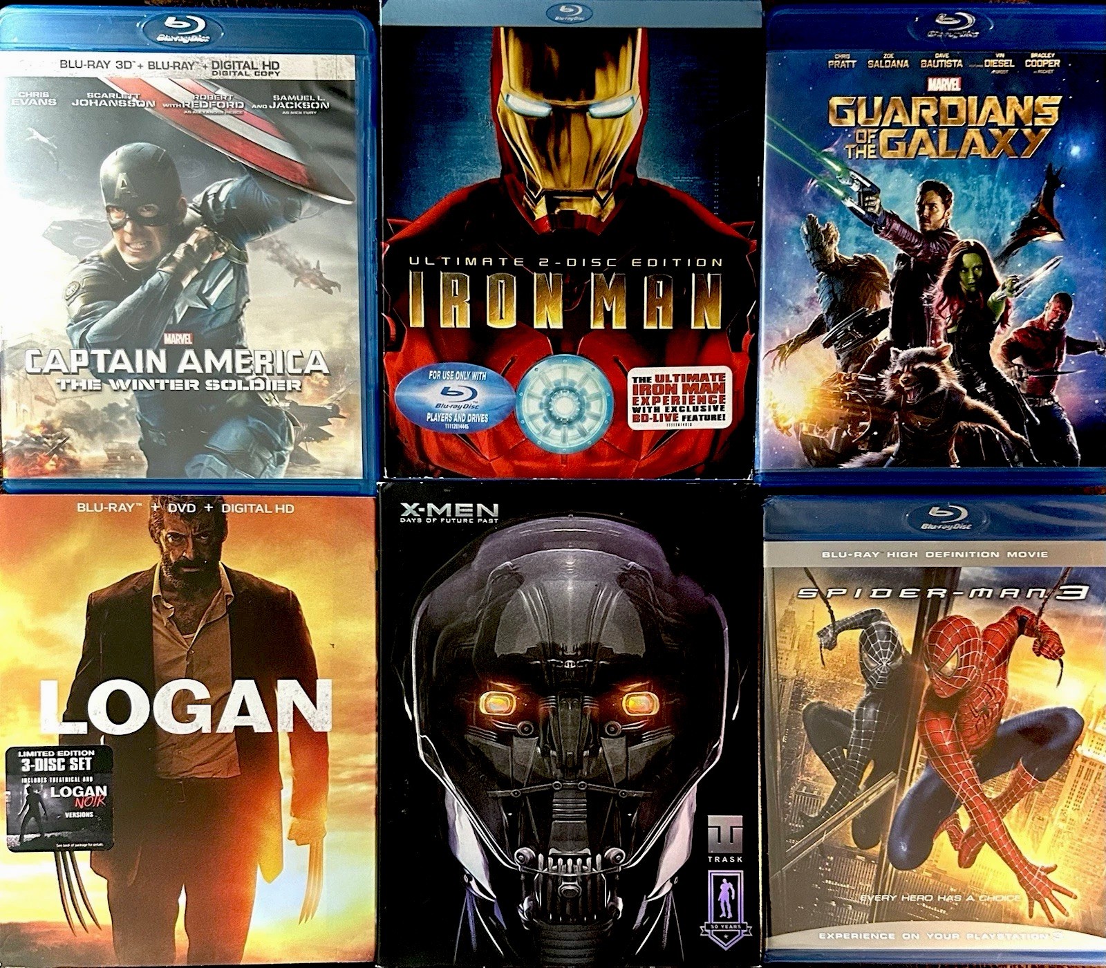 Avengers: Doomsday 101 (Blu-ray, Set Of 6) Spiderman! X-Men! Iron Man! Logan!