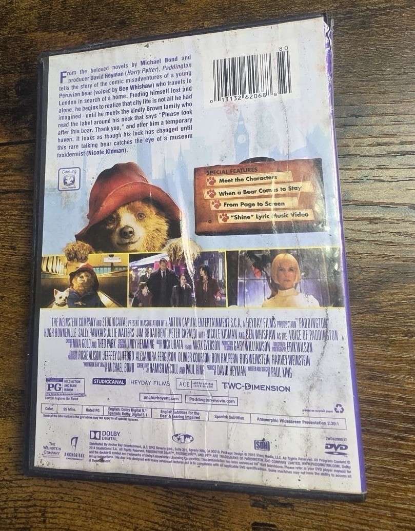 Paddington DVD PG 95 Min 2015 Paul King The Weinstein Company