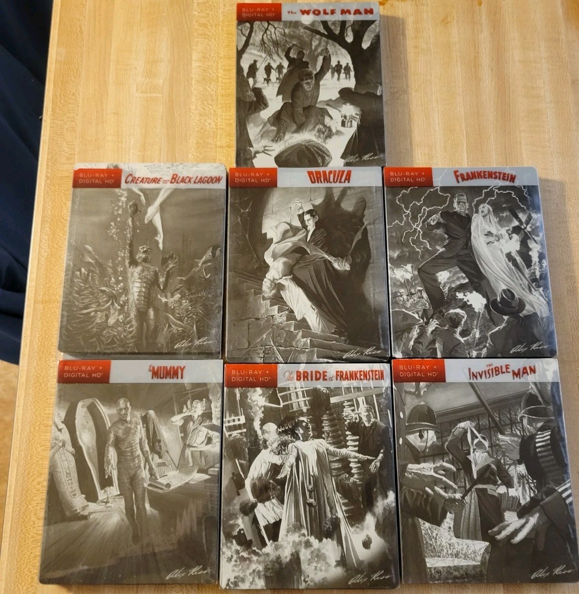 Universal Monsters Blu Ray 7 Steelbook Set Alex Ross Art OOP