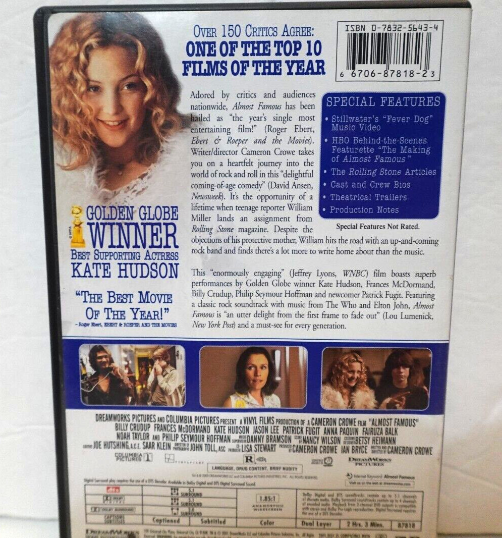 Almost Famous (Kate Hudson, Widescreen) DVD