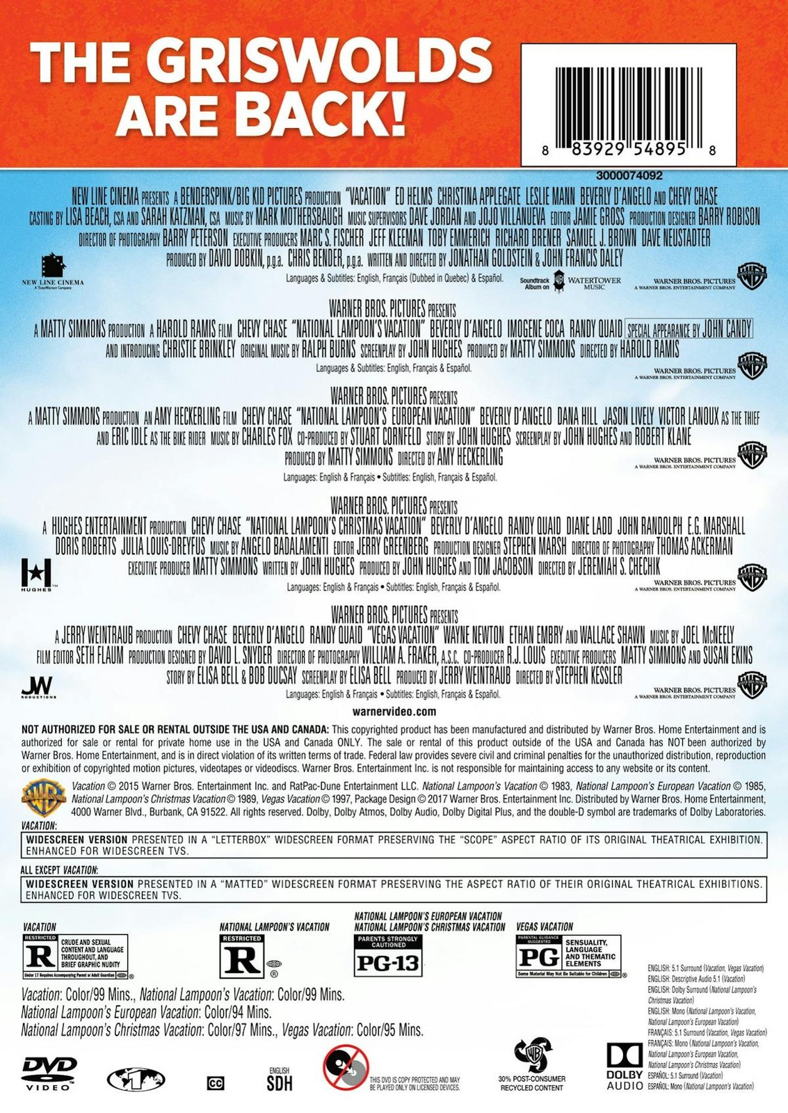 Vacation Collection DVD NEW