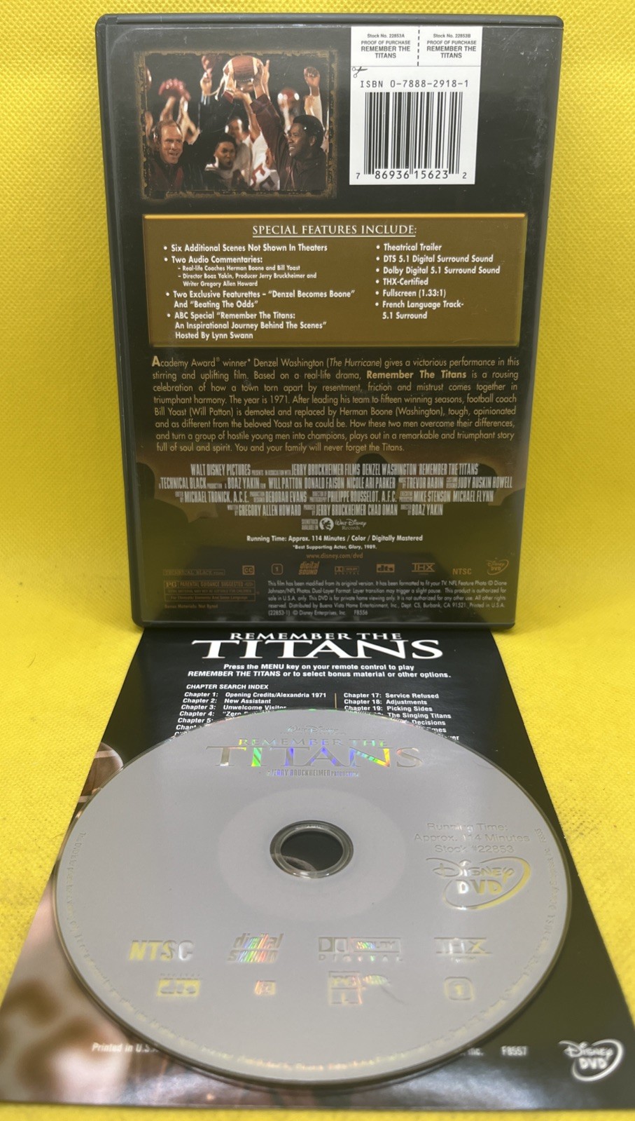 Remember The Titans (DVD, Full-Frame, Denzel Washington, Will Patton)