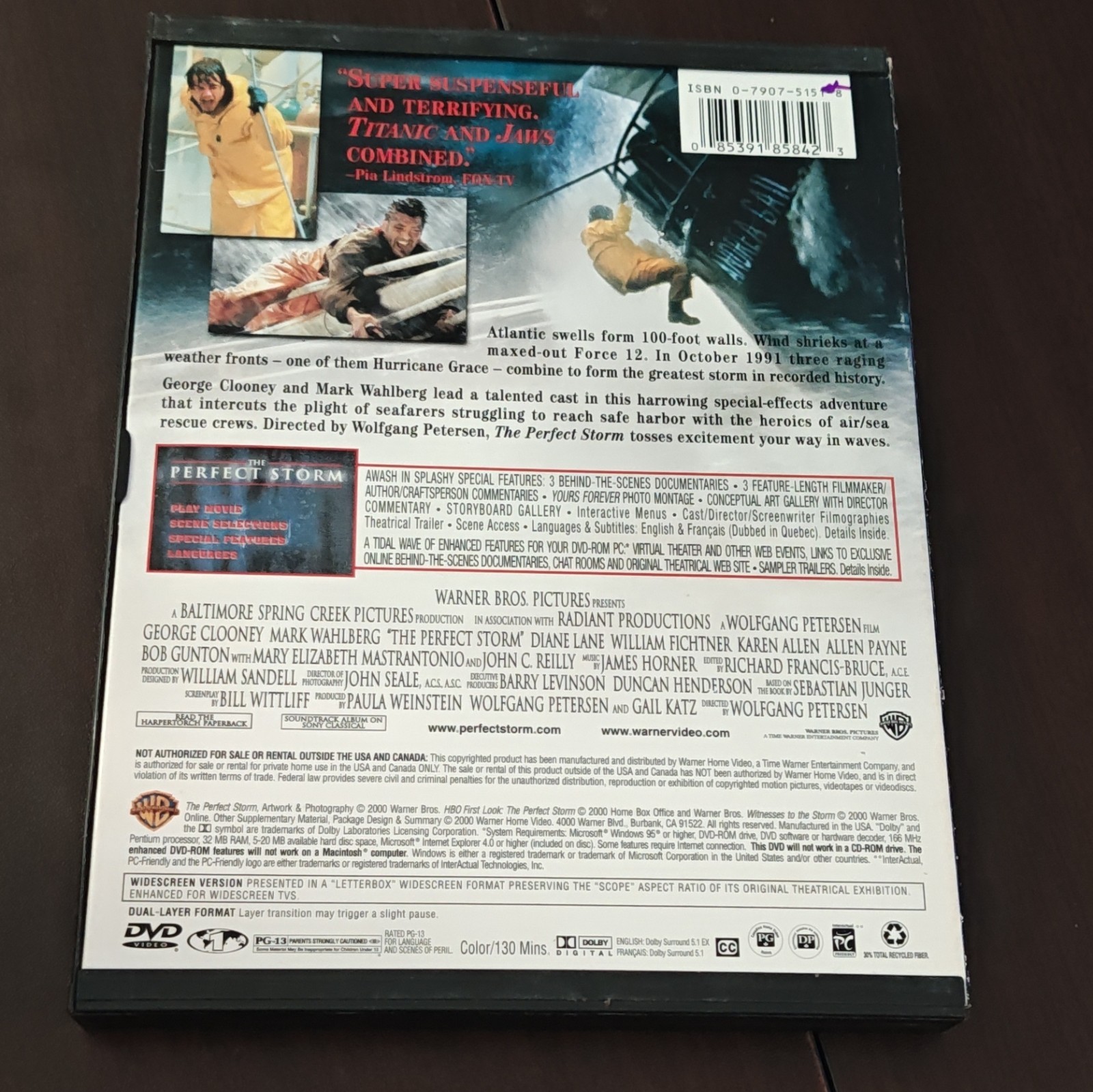 Warner Bros. The Perfect Storm (2000) DVD Widescreen NTSC Subs PG-13 130m