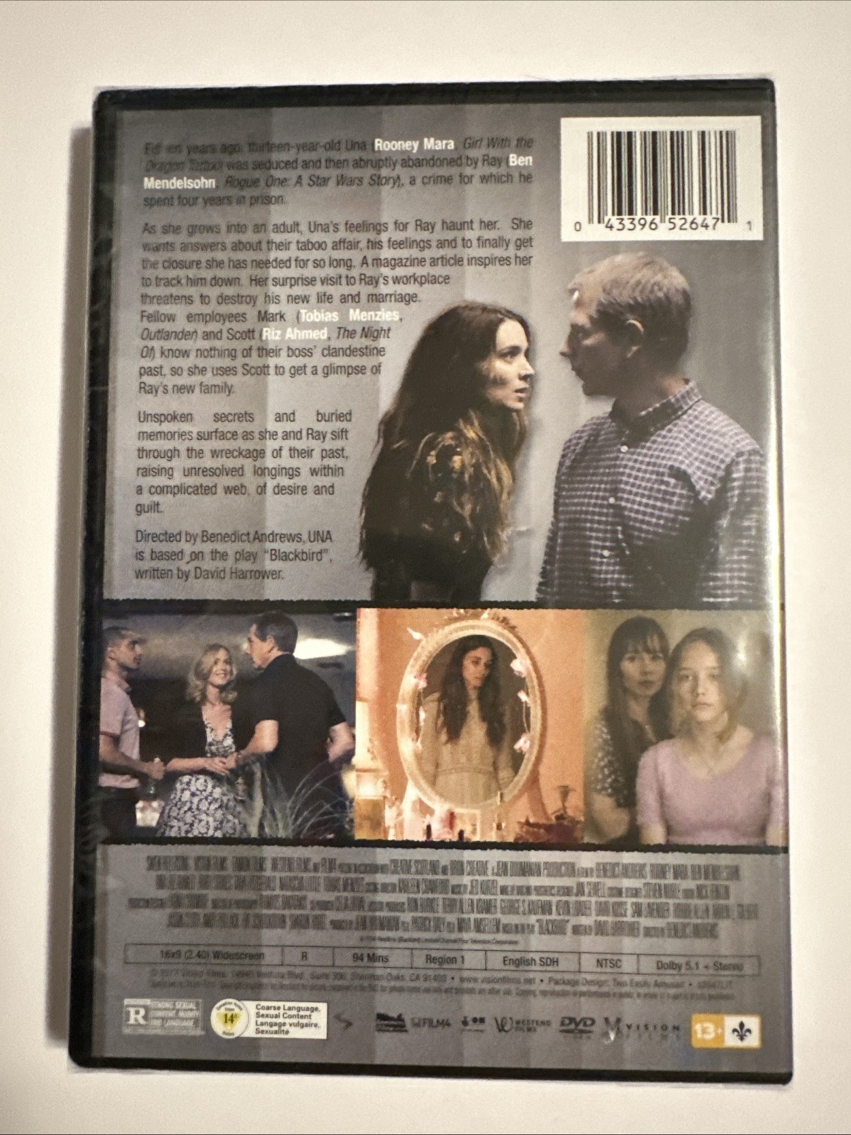 DVD Una 2018 Brand New ROONEY MARA Ben Mendelsohn Tobias Menzies Riz ahmed