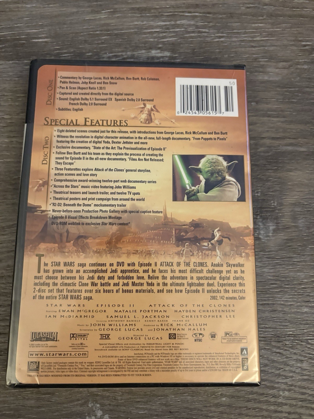 Star Wars, Episode II: Attack of the Clones DVD – Fullscreen