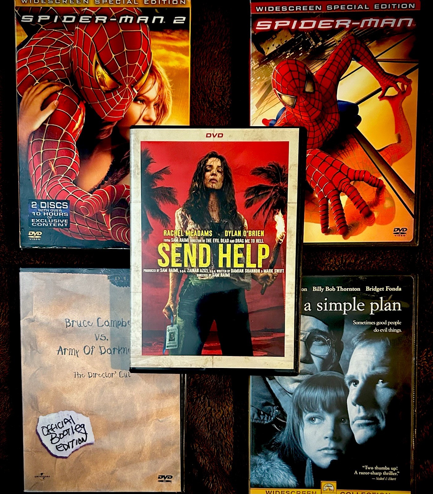 Sam Raimi DVD Set 🎥 Spiderman 1&2 / Simple Plan / Send Help / Army Of Darkness