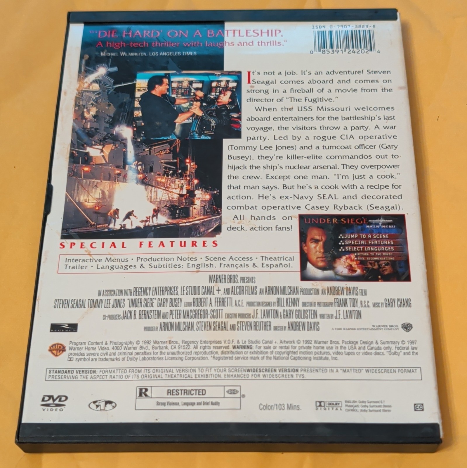 Under Siege Widescreen DVD 1992 Steven Seagal Tommy Lee Jones 103 min