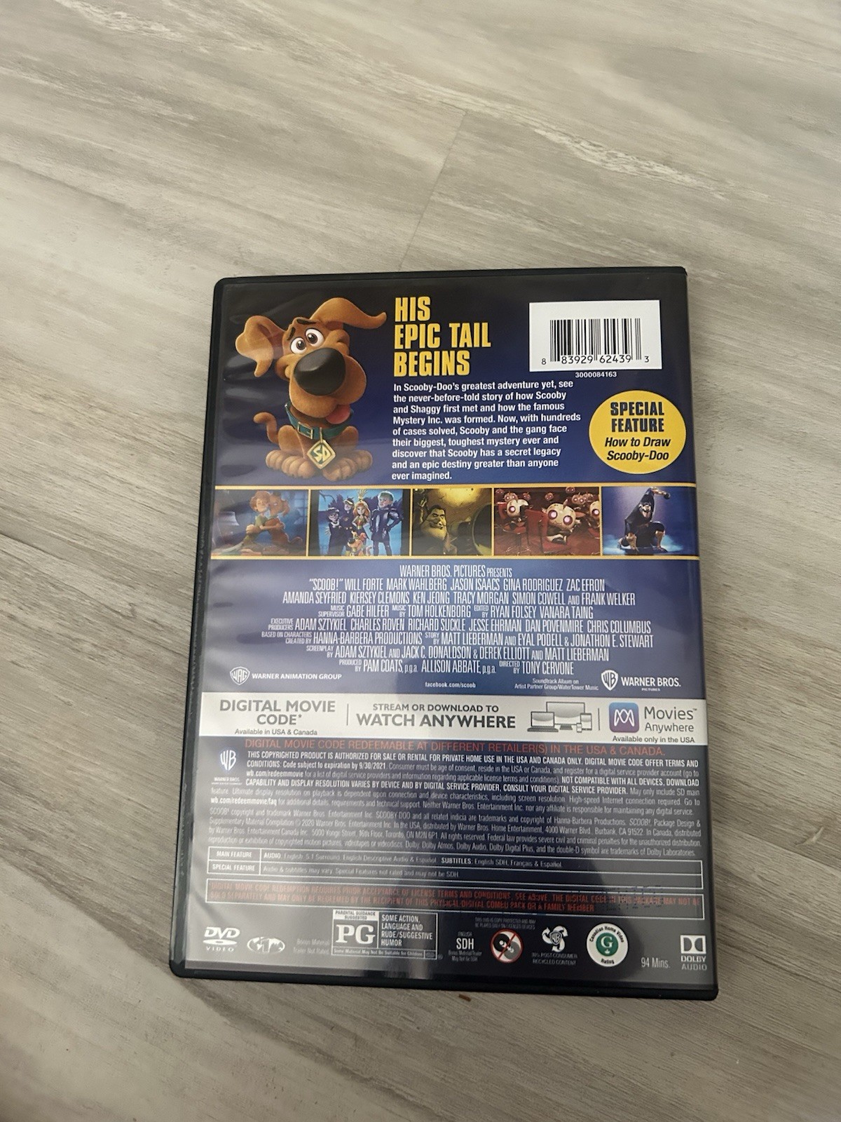 Warner Bros. SCOOB! DVD PG + Digital Copy 2020 Adventure 94 Min