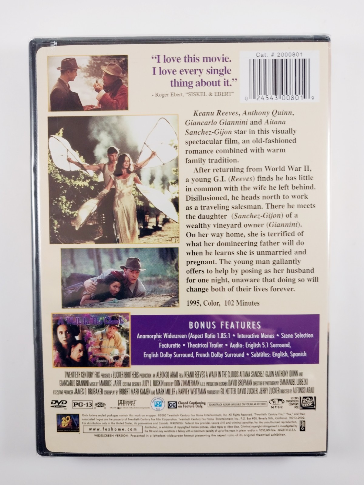 A Walk in the Clouds (1995) Widescreen 1.85:1 (DVD, 2000) 200801 – Sealed