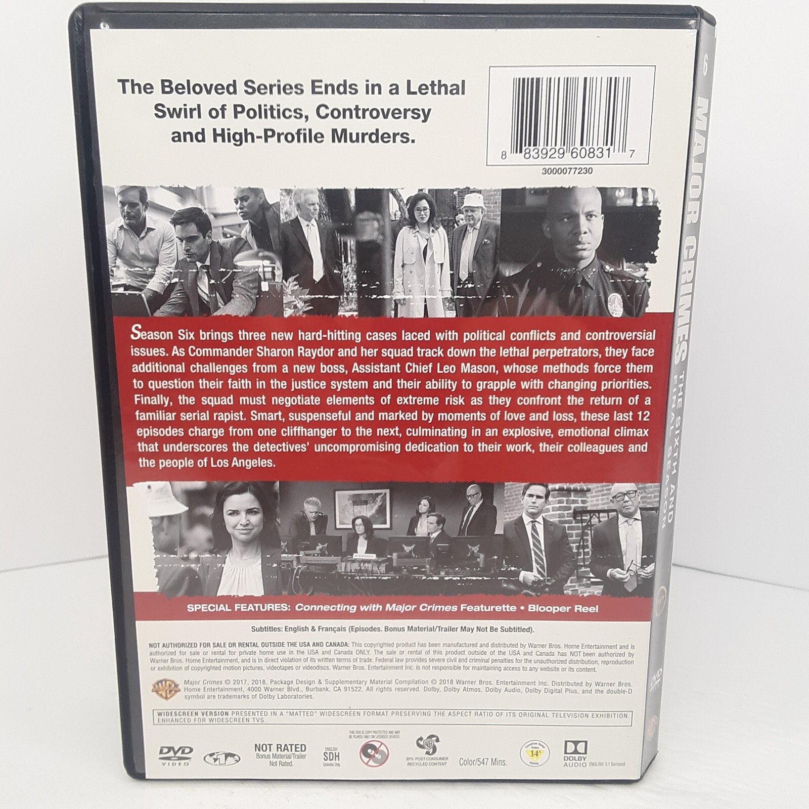 Major Crimes: The Complete Sixth Season 3-DVD Set Cleaned