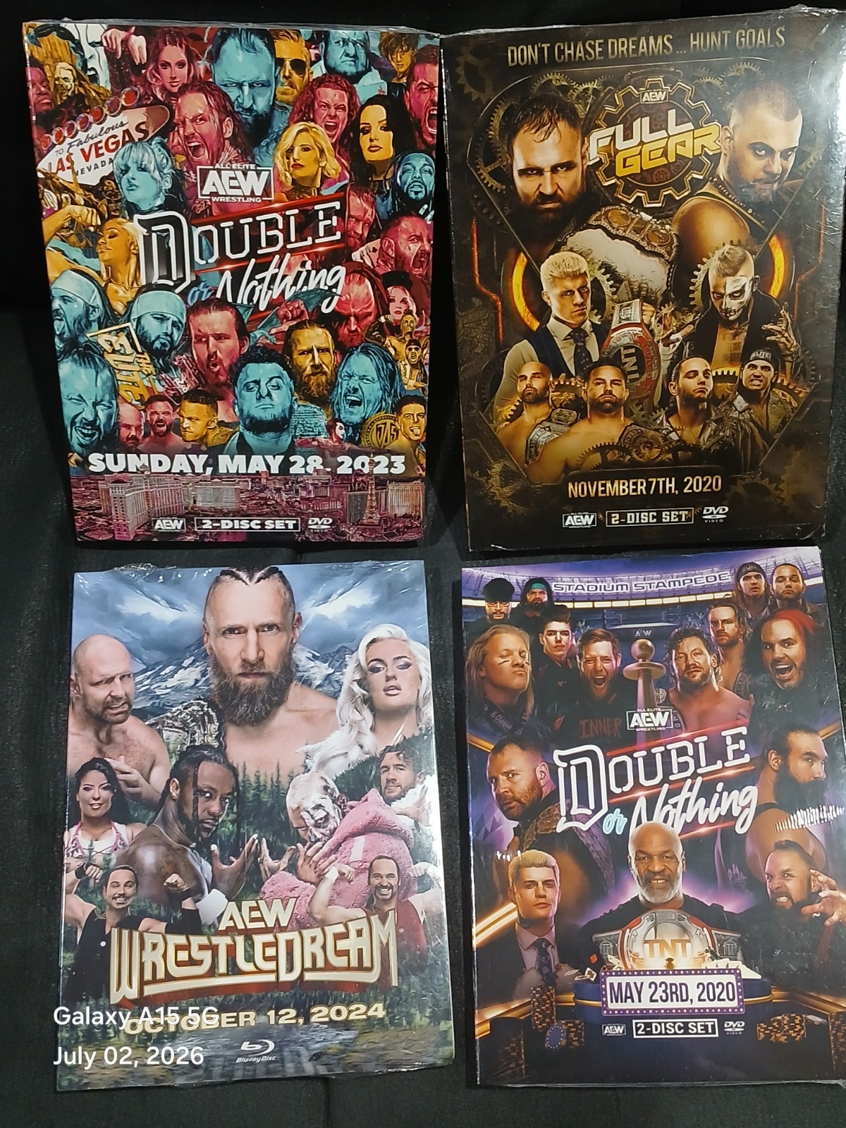 AEW FULL GEAR 20, DOUBLE OR NOTHING 20 & 23 DVD, 24 WRESTLE DREAM 24 BLU-RAY NEW