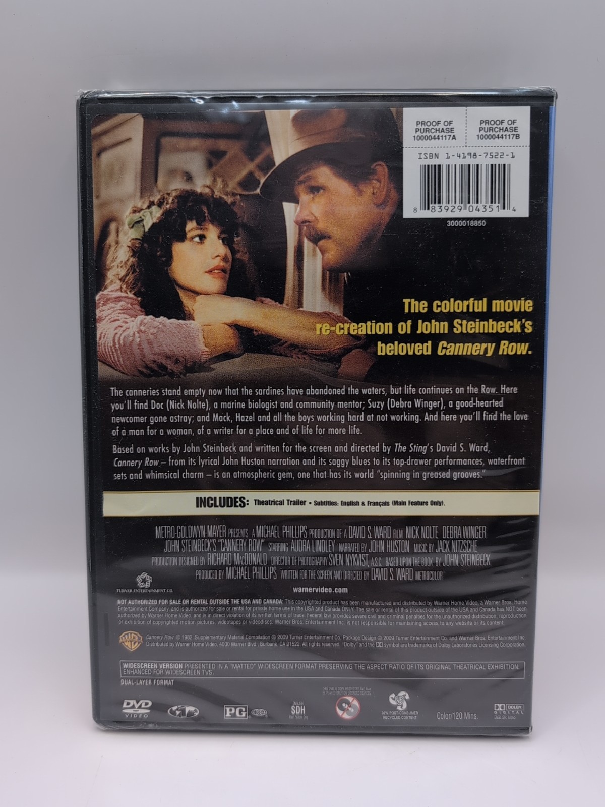 Cannery Row (DVD, 1982) Nick Nolte, Debra Winger, John Steinbeck, Rare OOP NEW!