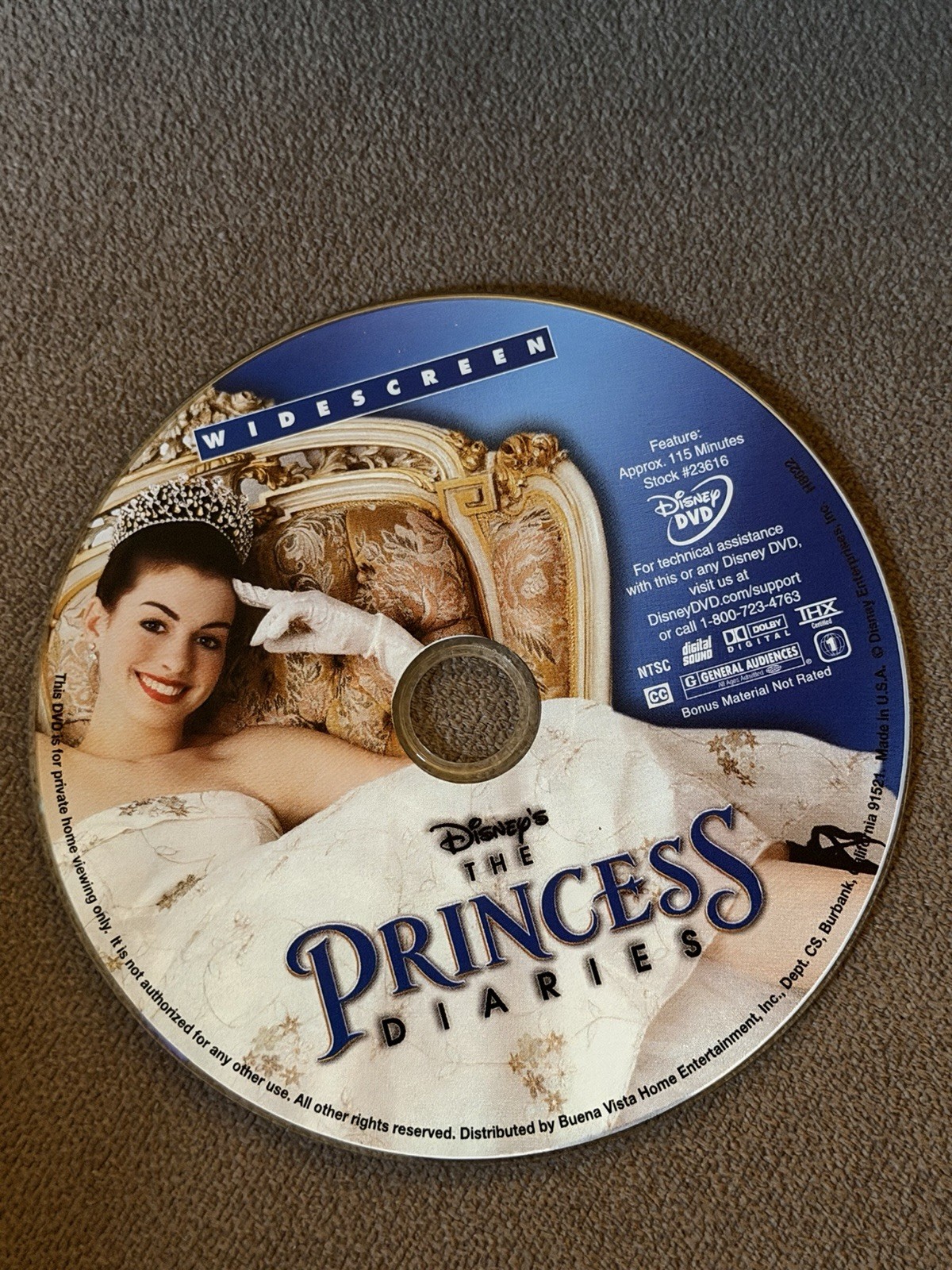 Disney The Princess Diaries DVD Widescreen G 115 min NTSC