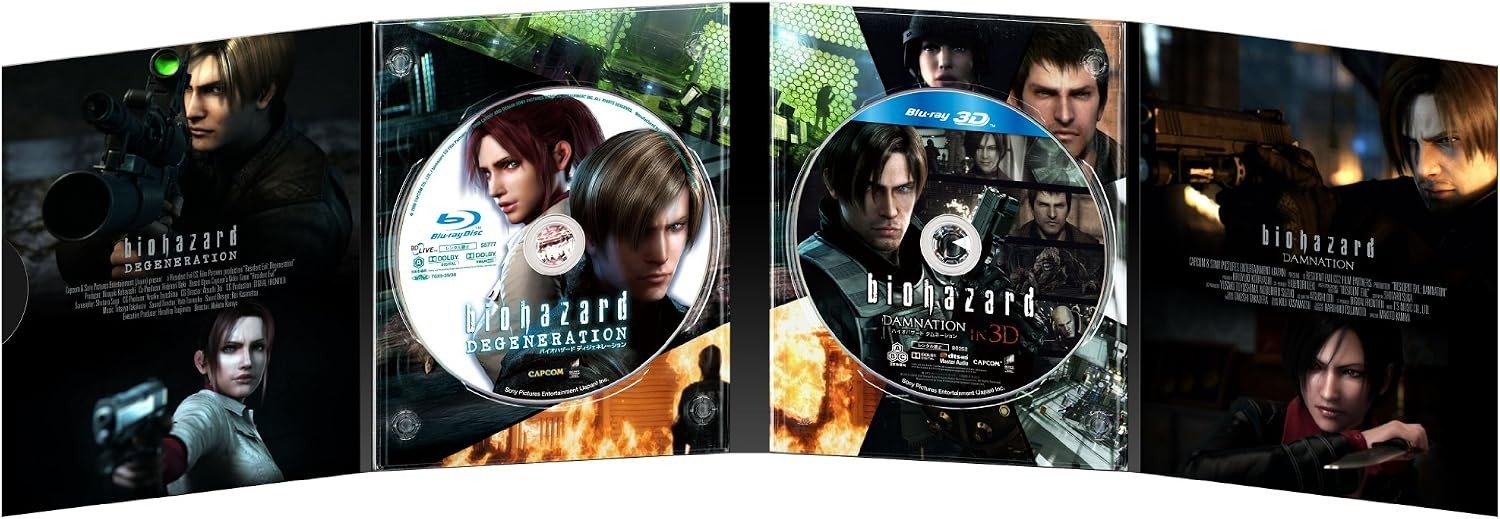 Resident Evil Degeneration (2008) & Damnation (2012) 3D + 2D Blu-Ray BRAND NEW