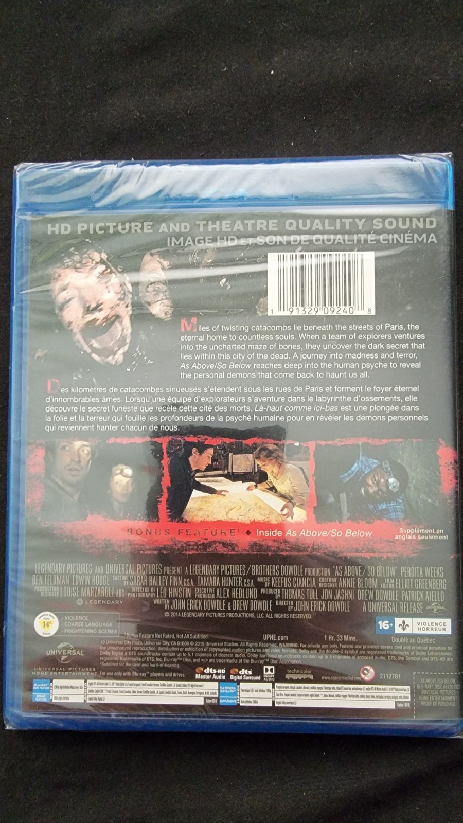 As Above, So Below (2014) Blu-ray English/French, English Subtitles ~VGC~