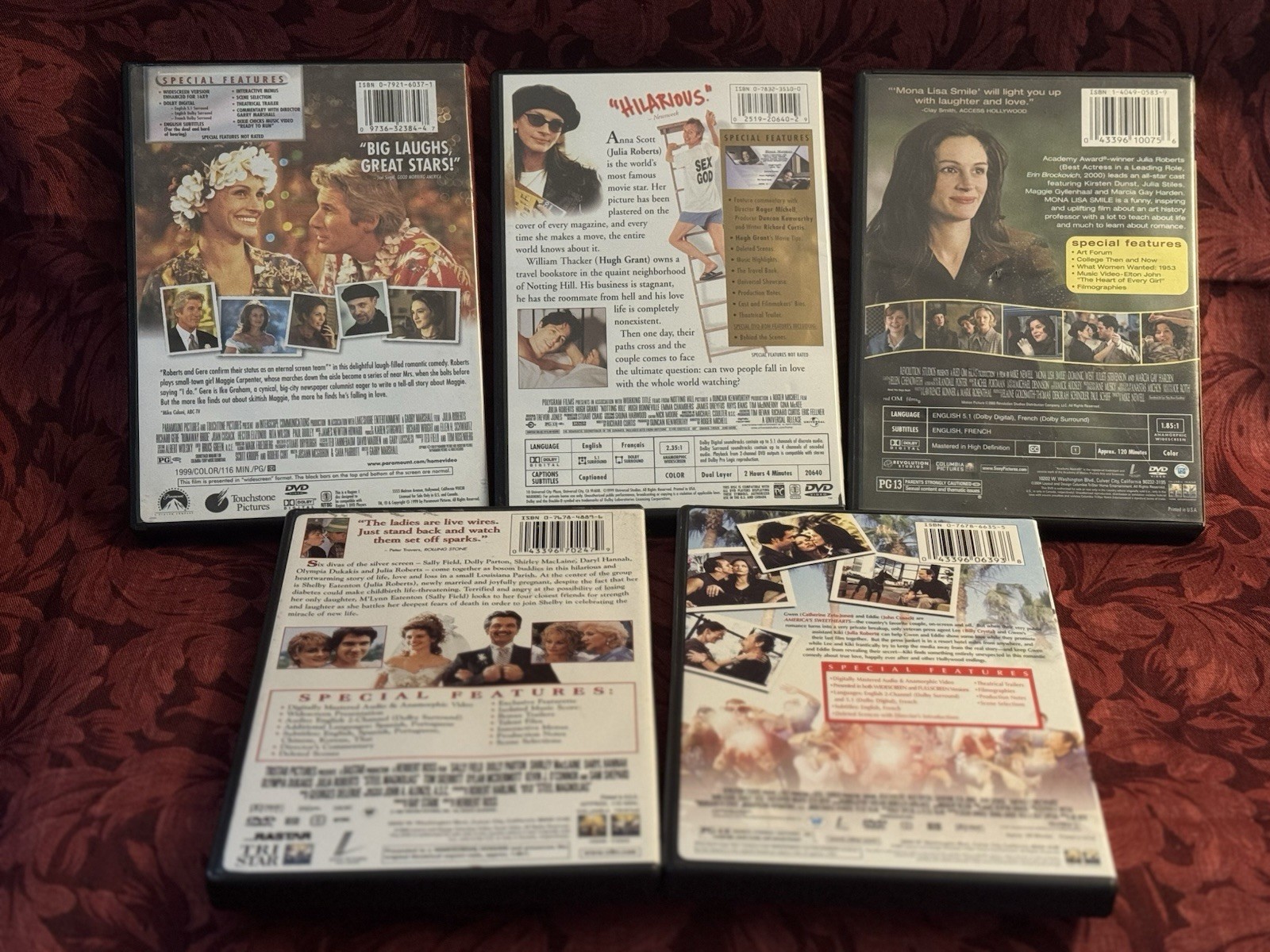 Julia Roberts DVD Lot (5): Romcom / Drama / Heartfelt Cinema Set Steel Magnolias