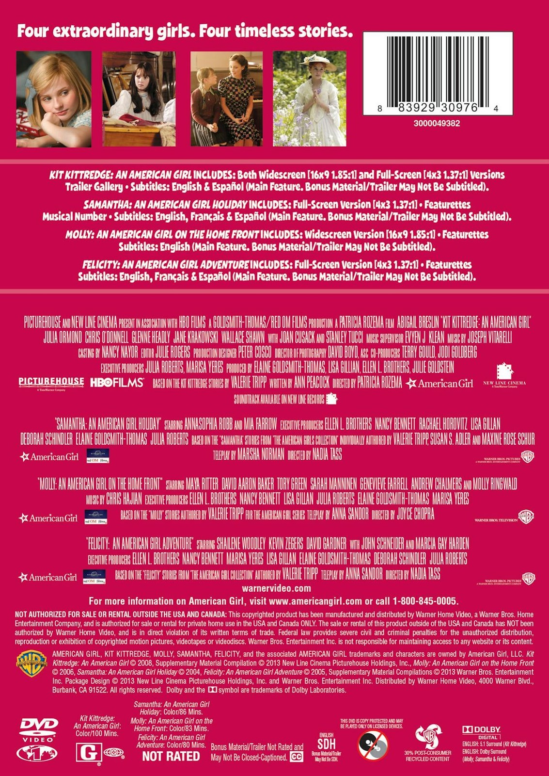 American Girl Collection DVD NEW