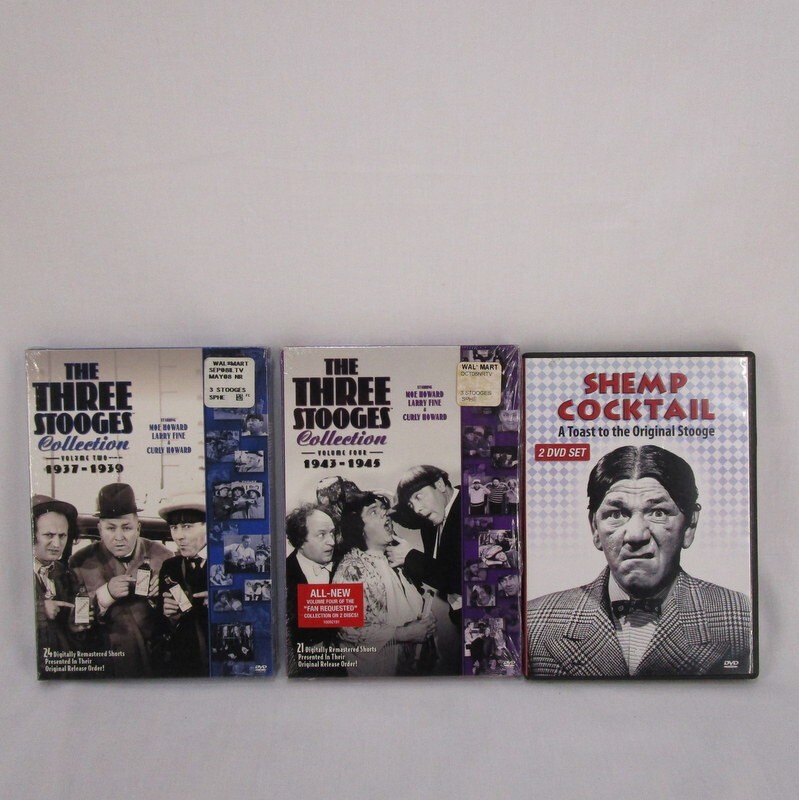 The Three Stooges Collection DVDs Vol. 2 and 4 + Shemp Cocktail DVD 18 Hours