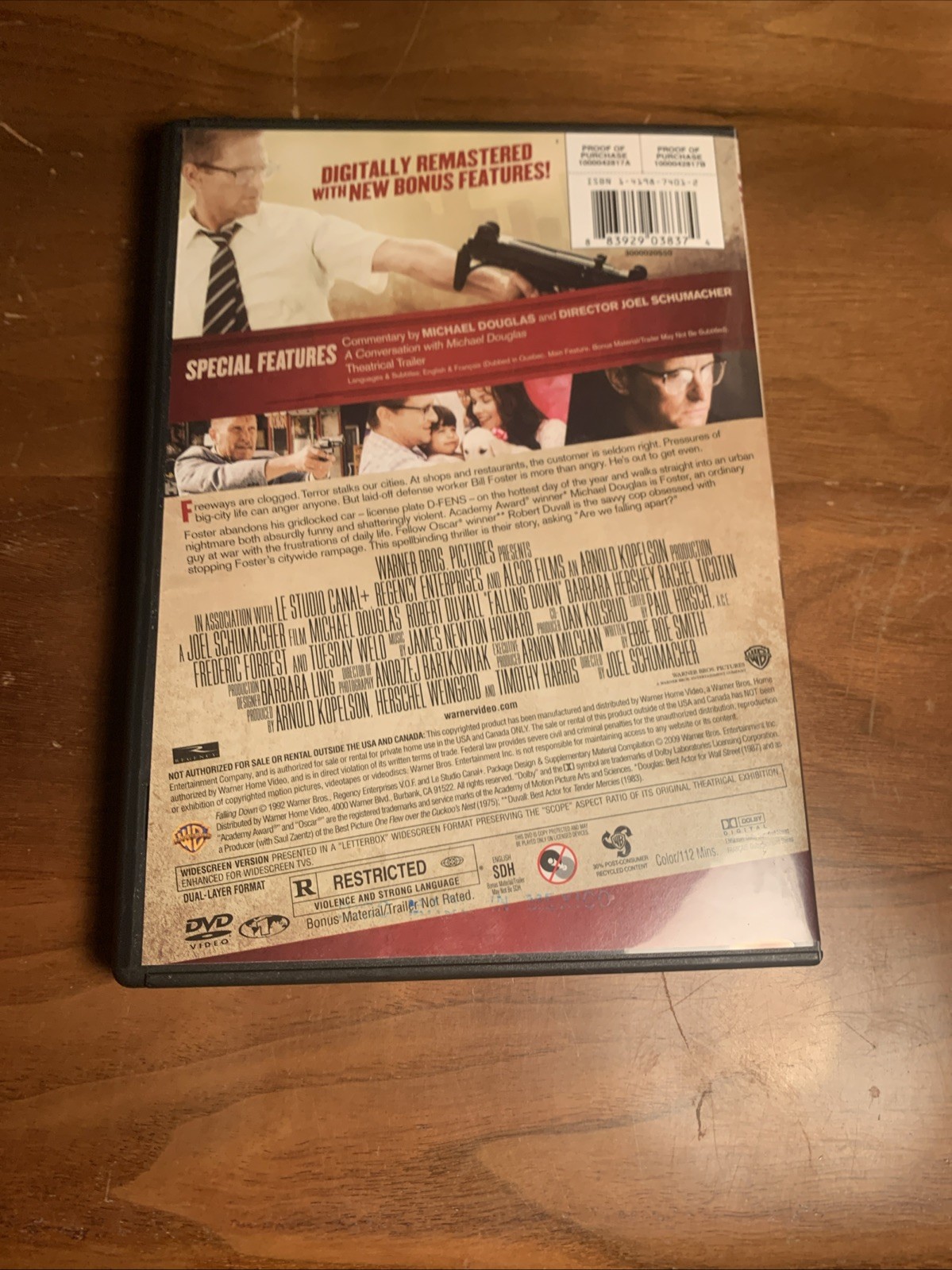 Falling Down DVD – Deluxe Edition, 2009 – Rated R, Used, Very Good Condition