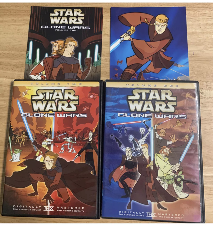 Star Wars Clone Wars 2003–2005 Vol 1 2 DVD Tartakovsky Insert -Authentic US !