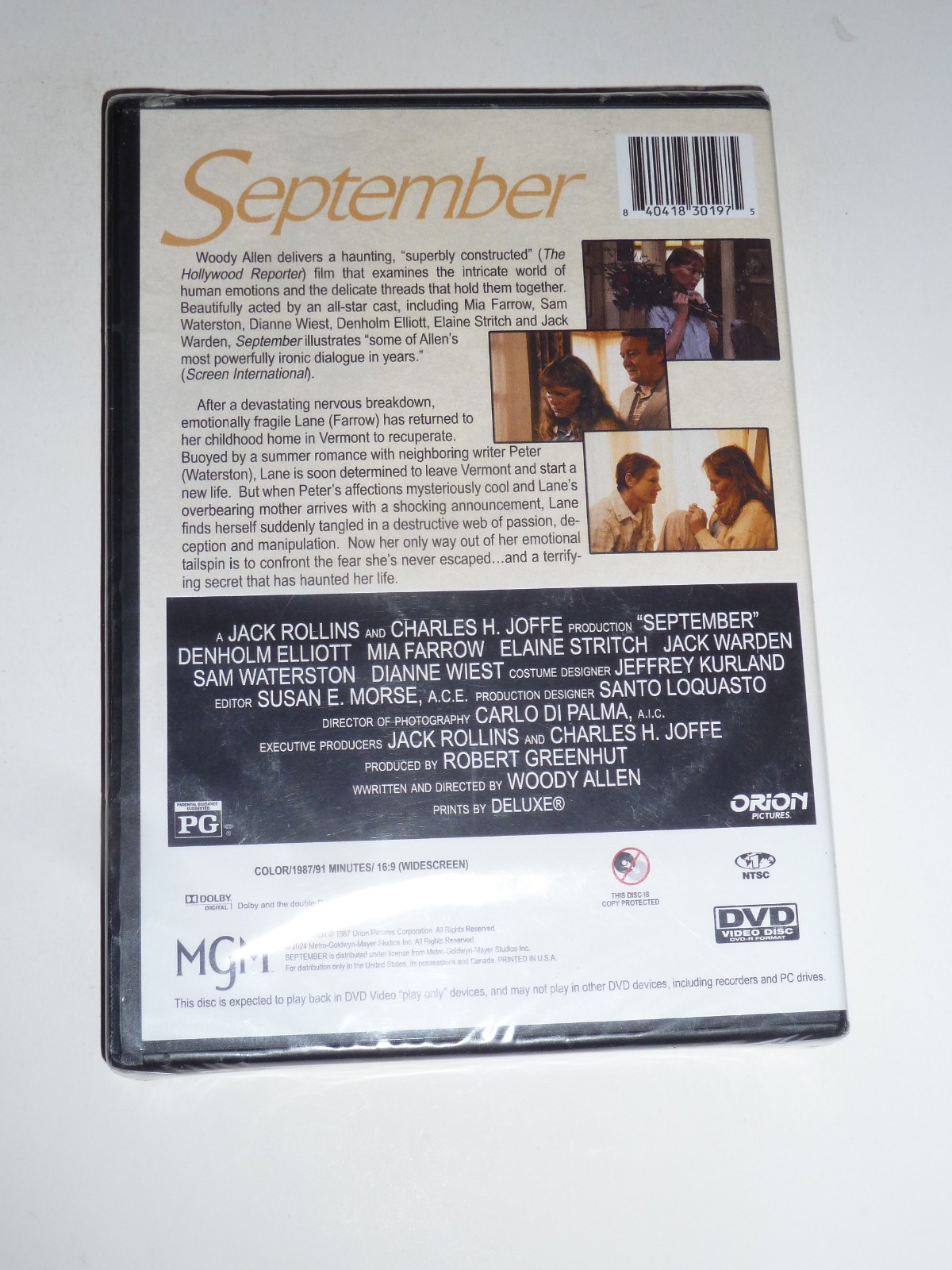 September DVD 1987 drama movie Mia Farrow Denholm Elliott Woody Allen NEW!
