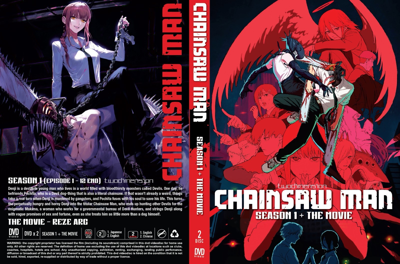 ANIME DVD~ENGLISH DUBBED~Chainsaw Man(1-12End+The Movie:Reze Arc)All region+GIFT
