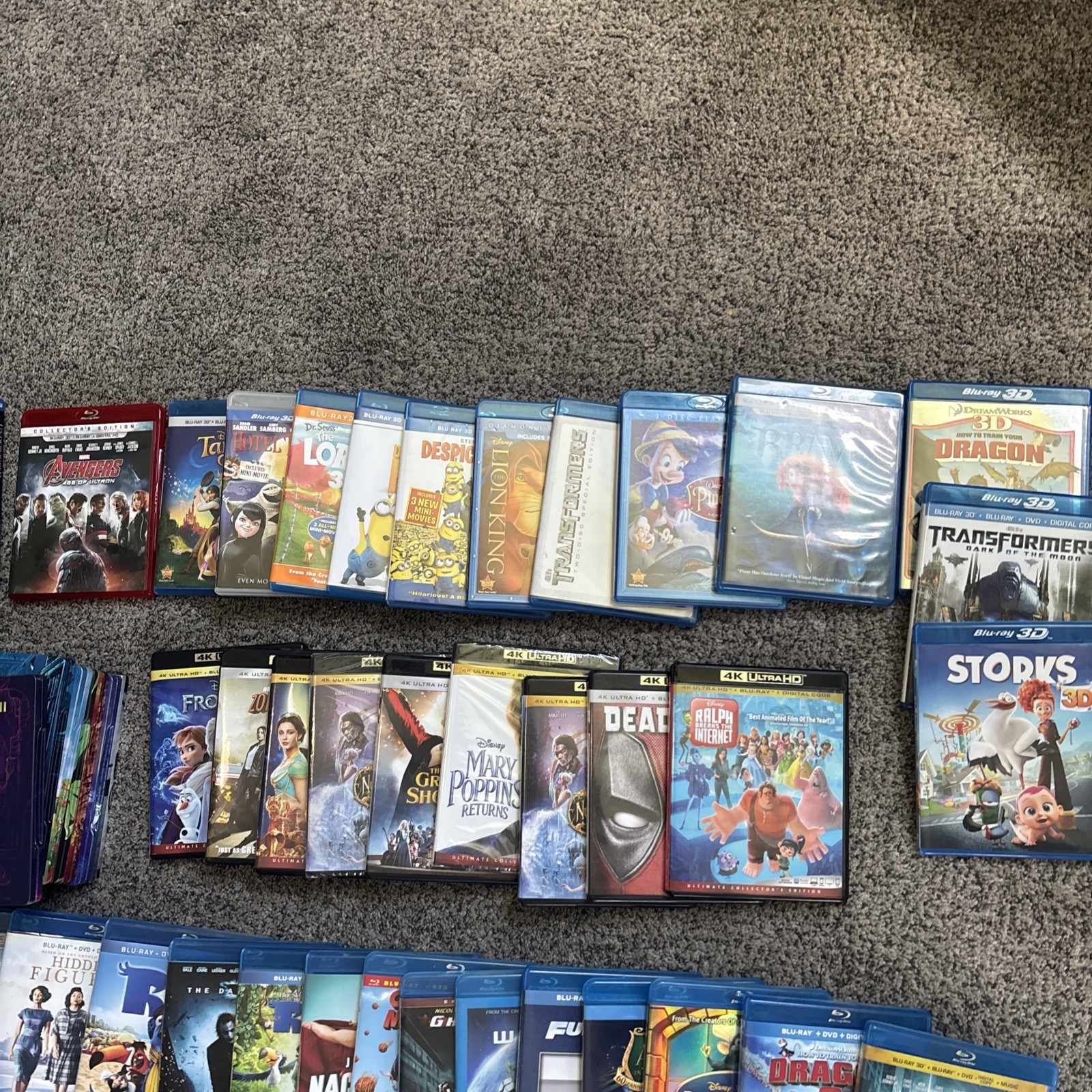 Lot of 130 Assorted Movies Blu-ray Action Comedy special edition, 3D, multi disc