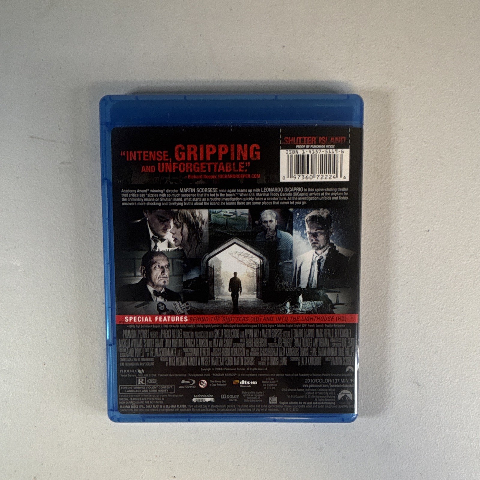 Paramount Pictures Shutter Island (2010) Blu-ray R Thriller DiCaprio Scorsese
