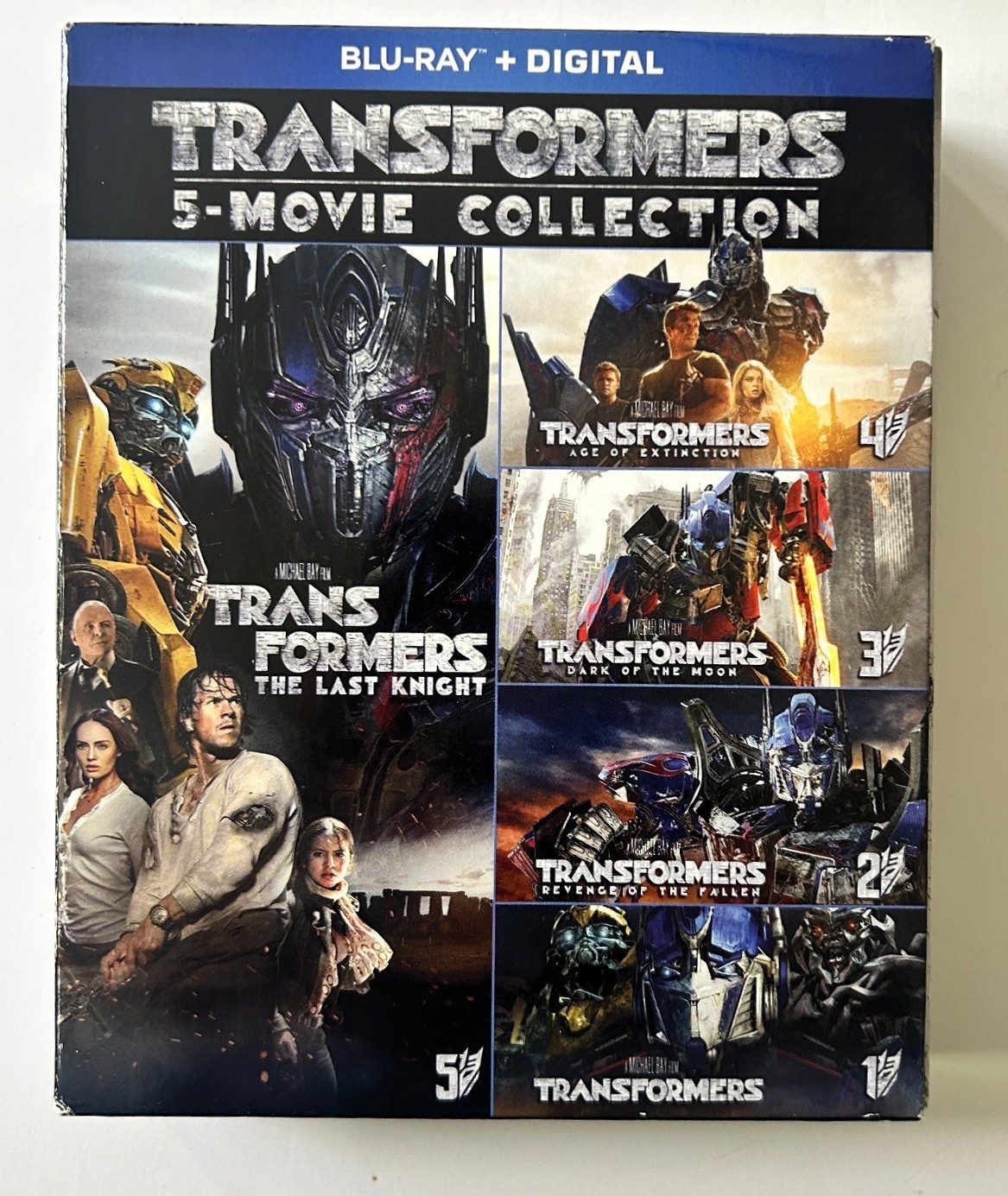 Transformers 5 Movie Collection Blu-Ray Box Set 6 Discs Slipcase Michael Bay