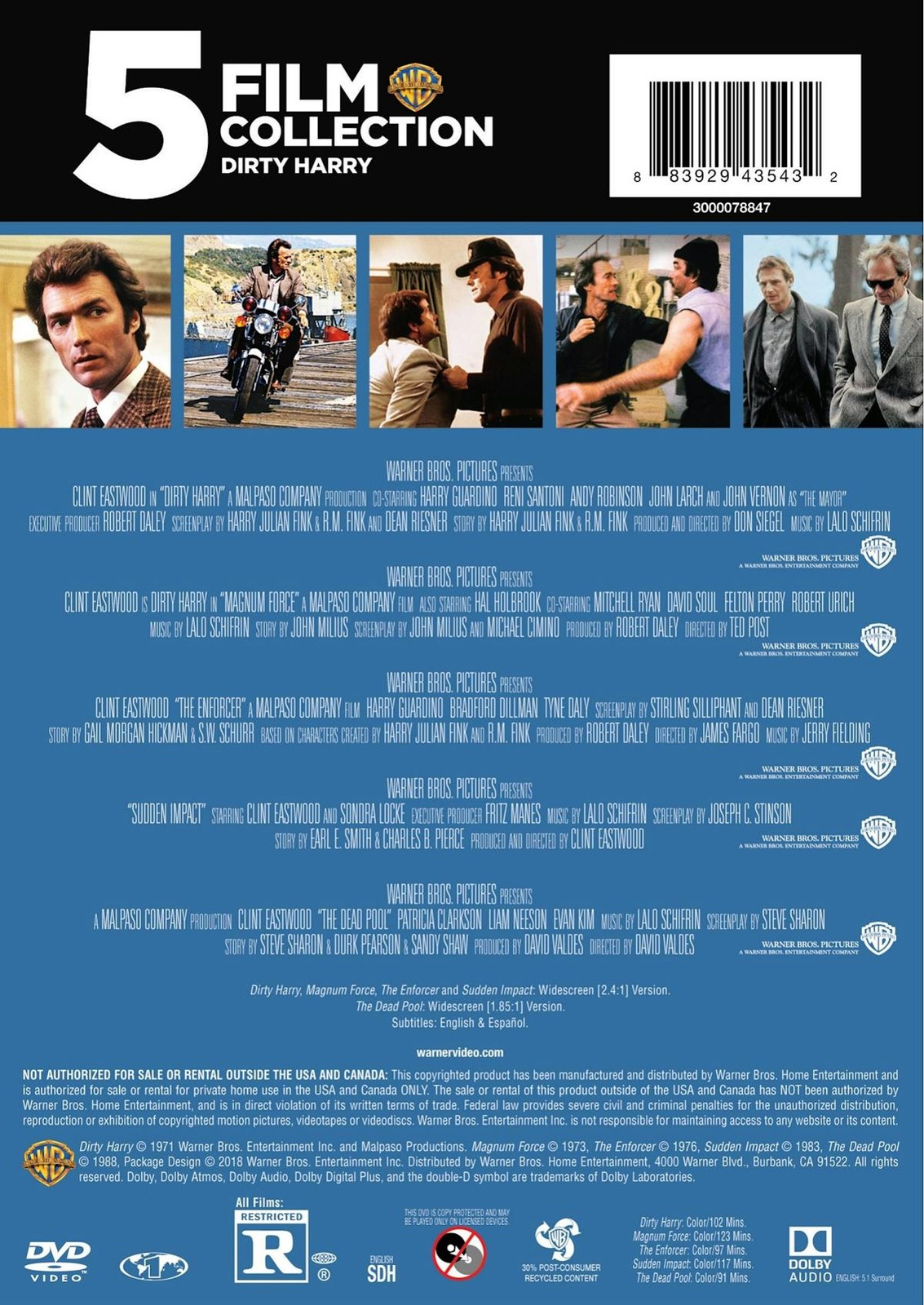 Dirty Harry Collection DVD Clint Eastwood NEW