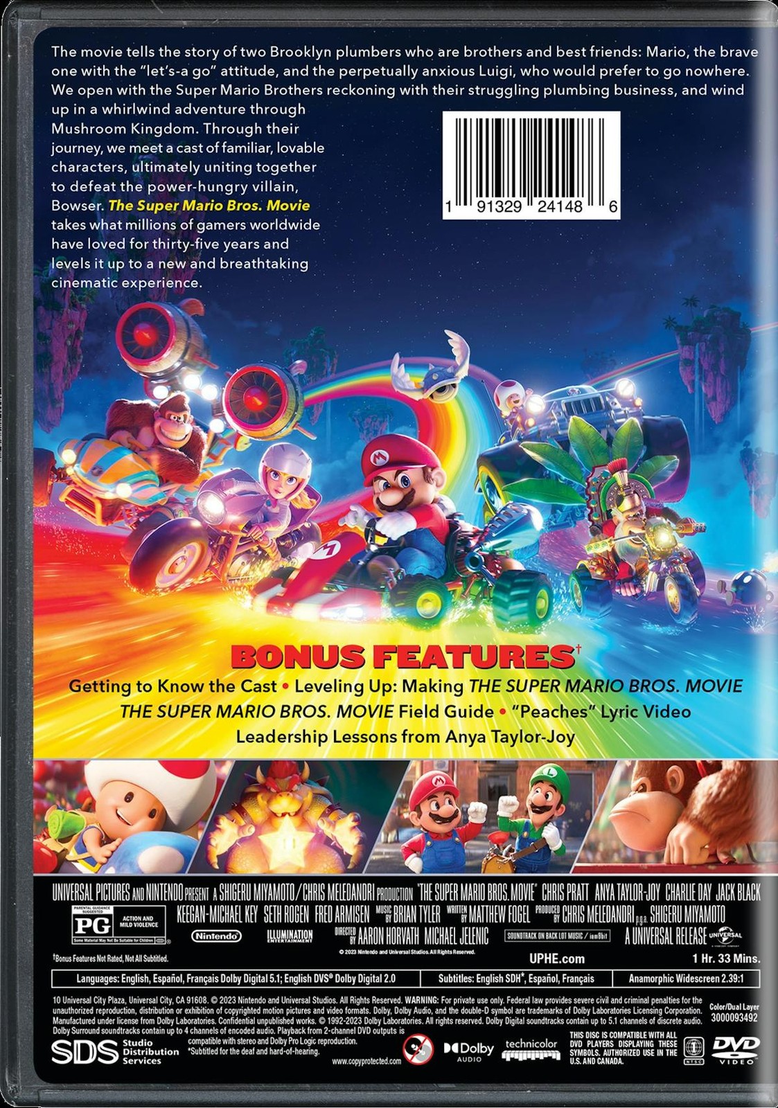 The Super Mario Bros. Movie DVD Chris Pratt NEW
