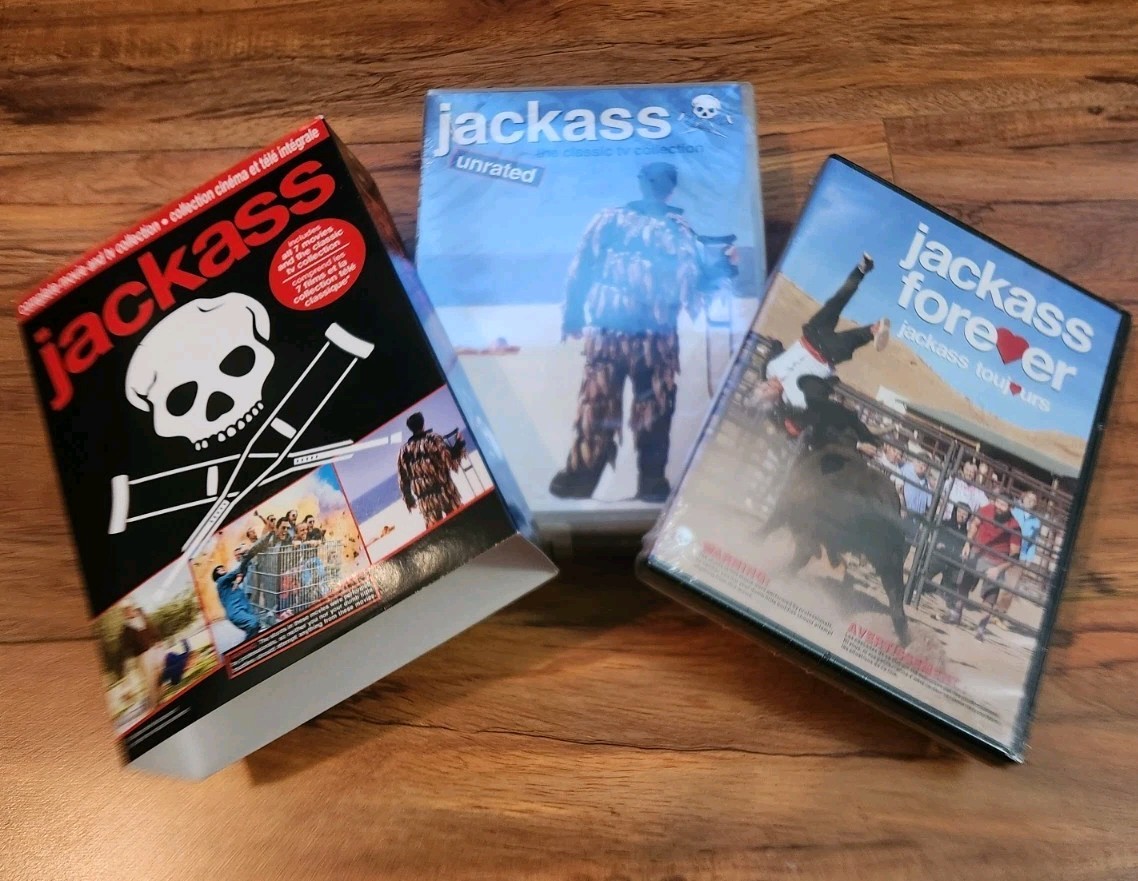 /7300 Jackass Complete Movie and TV Collection + Jackass Forever DVD Lot NEW