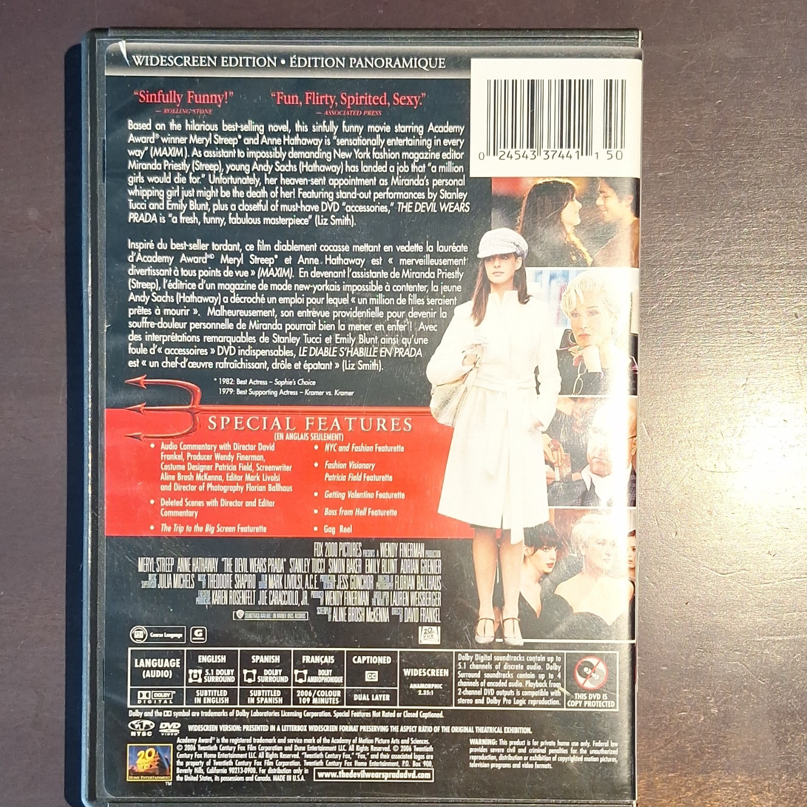 20th Century Fox The Devil Wears Prada DVD Widescreen 2006 PG-13 109 min