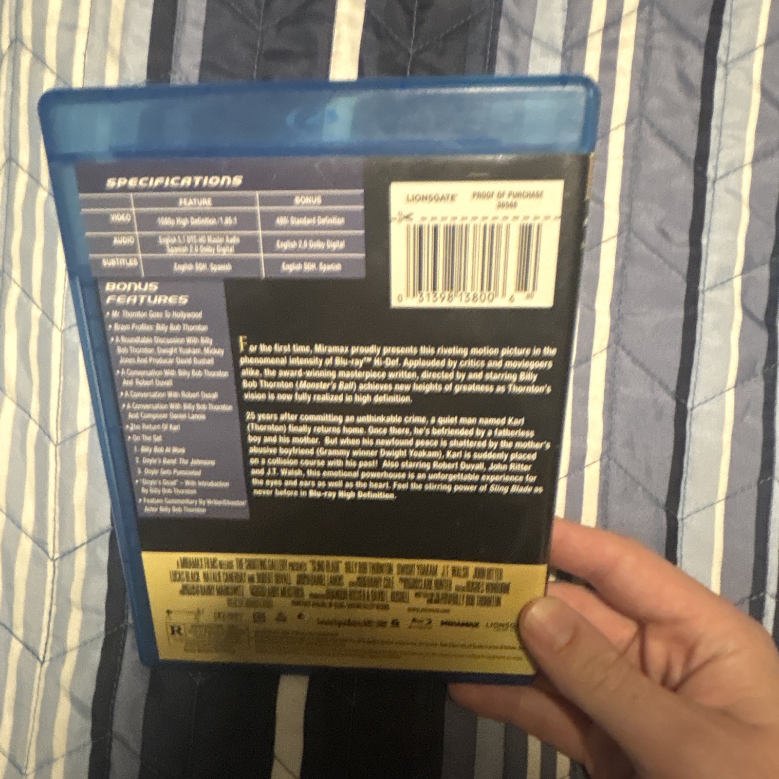 Sling Blade Blu-ray Miramax Billy Bob Thornton OOP RARE