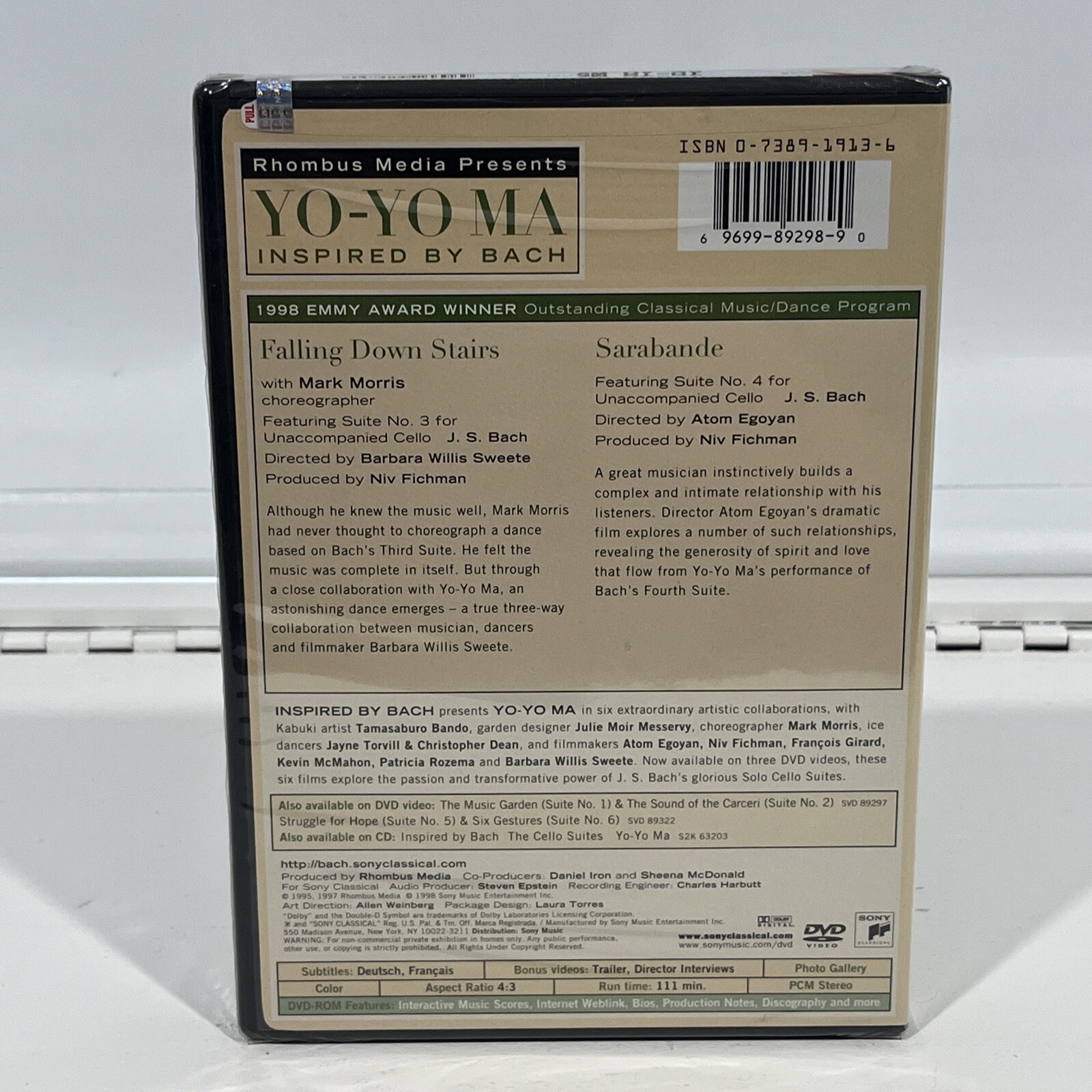 Yo-Yo Ma Inspired by Bach Vol. 2: DVD | New Sealed | Falling Down Stairs Suite 3