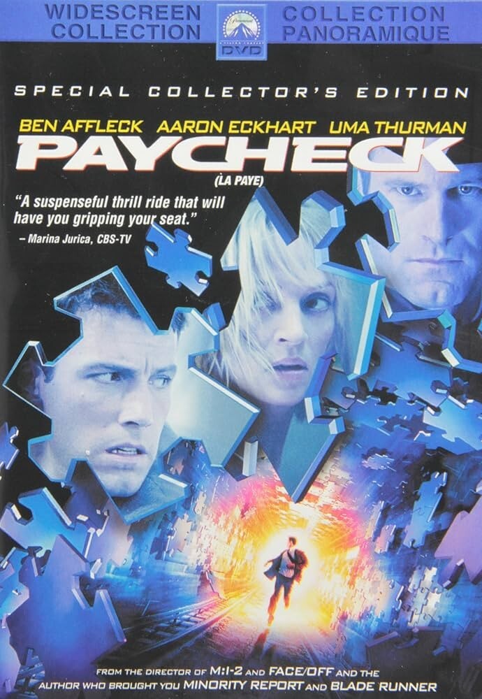 Paycheck DVD ** Widescreen Disc Only ** – Disc is new – Ben Affleck