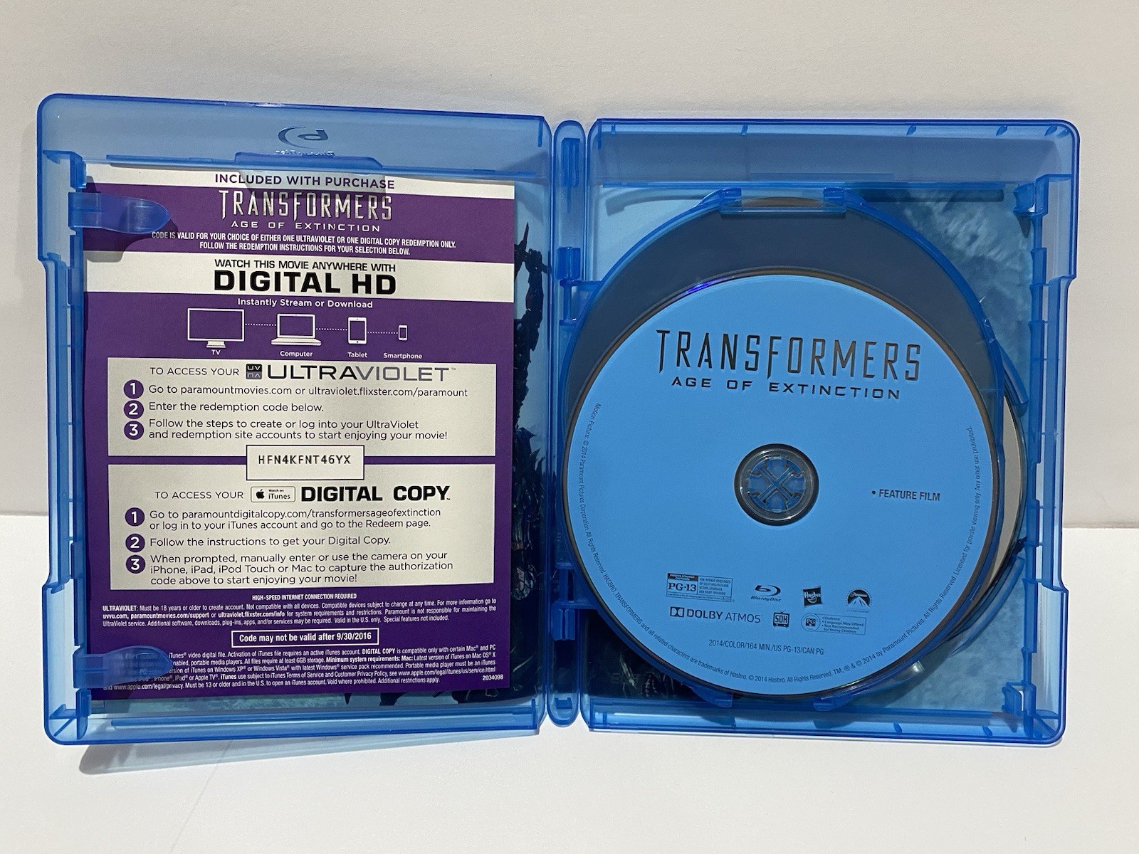 Transformers Age of Extinction Blu-ray DVD 2014 Mark Wahlberg Michael Bay