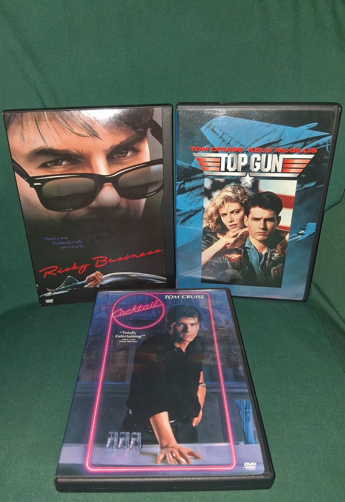 Tom Cruise-RISKY BUSINESS:1983+TOP GUN:1986+COCKTAIL:1988-DVD-WIDESCREEN-INSERTS