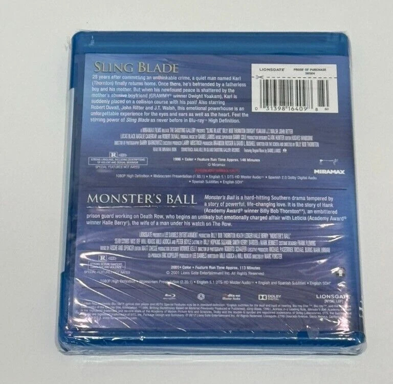Sling Blade/ Monsters Ball – Double Feature (Blu-ray) OOP Rare – NEW – SEALED