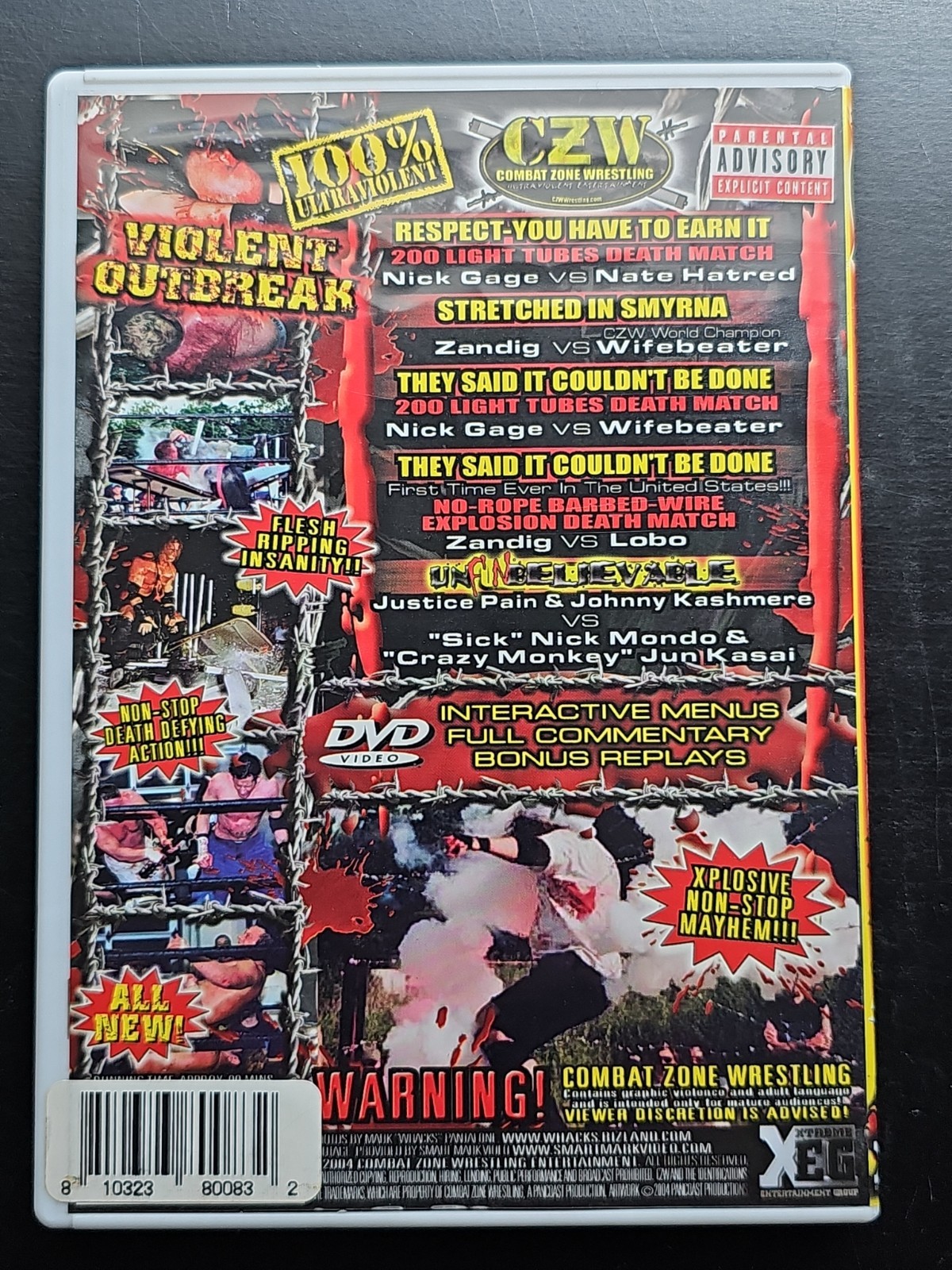 Combat Zone Wrestling Violent Outbreak (DVD, 2008) Special Collector’s Edition