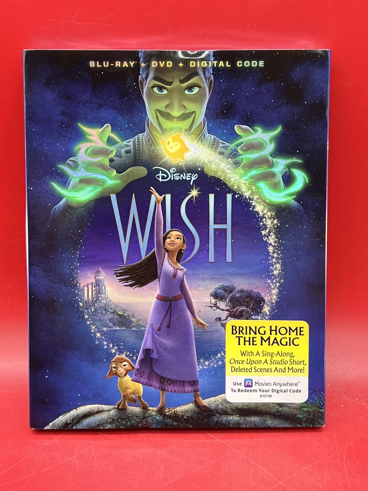 Disney’s Wish (2024) BLU RAY/DVD/Digital Code w/slipcover