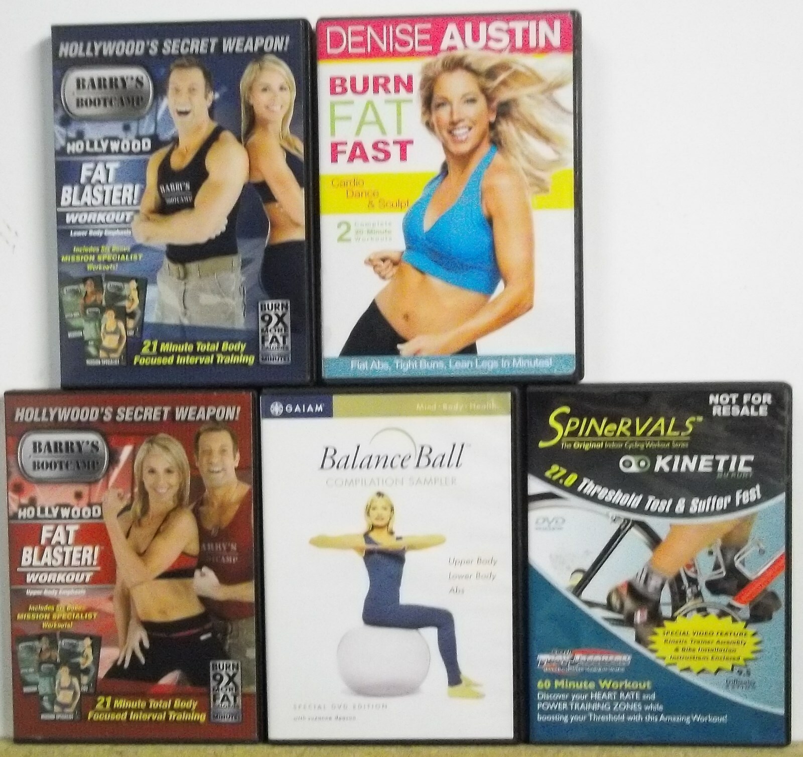 5 EXERCISE WORKOUT DVDs READ LIST INSIDE Lot #H271 FREE US S/H