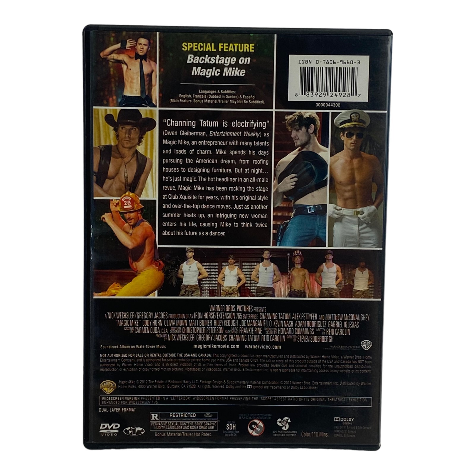 Magic Mike: Channing Tatum DVD, 2012 Warner Home Video) Drama/ Comedy