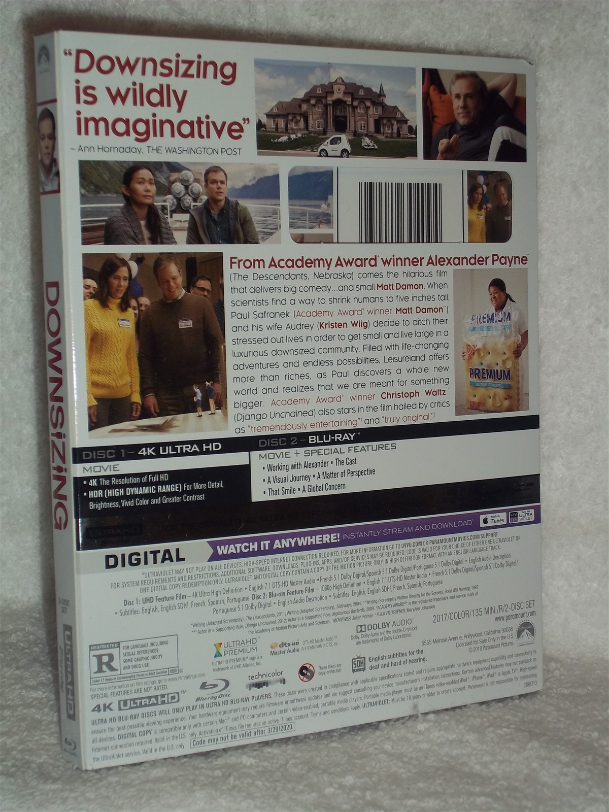 Downsizing (4K/Blu-ray, 2018) NEW Matt Damon Alexander Payne comedy drama