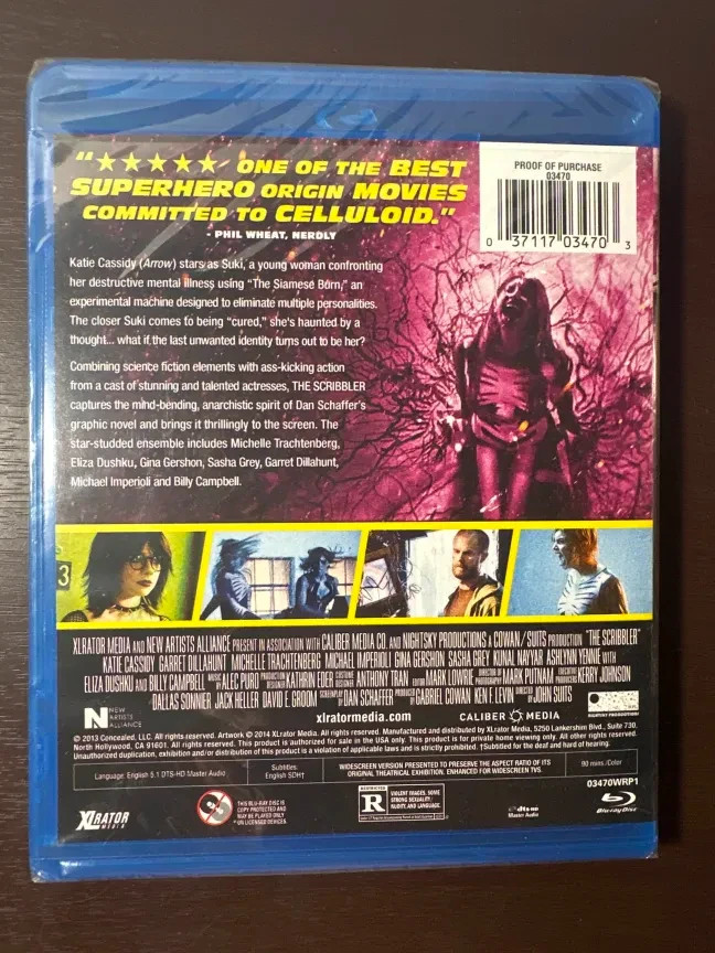 The Scribbler Blu-ray Disc 2014 Katie Cassidy Sci-Fi Action NEW GraphicNovelMovi