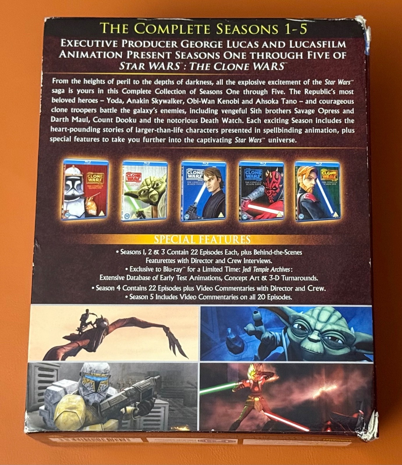 Star Wars The Clone Wars Complete Seasons 1-5 BLURAY Same Day Shipping US seller