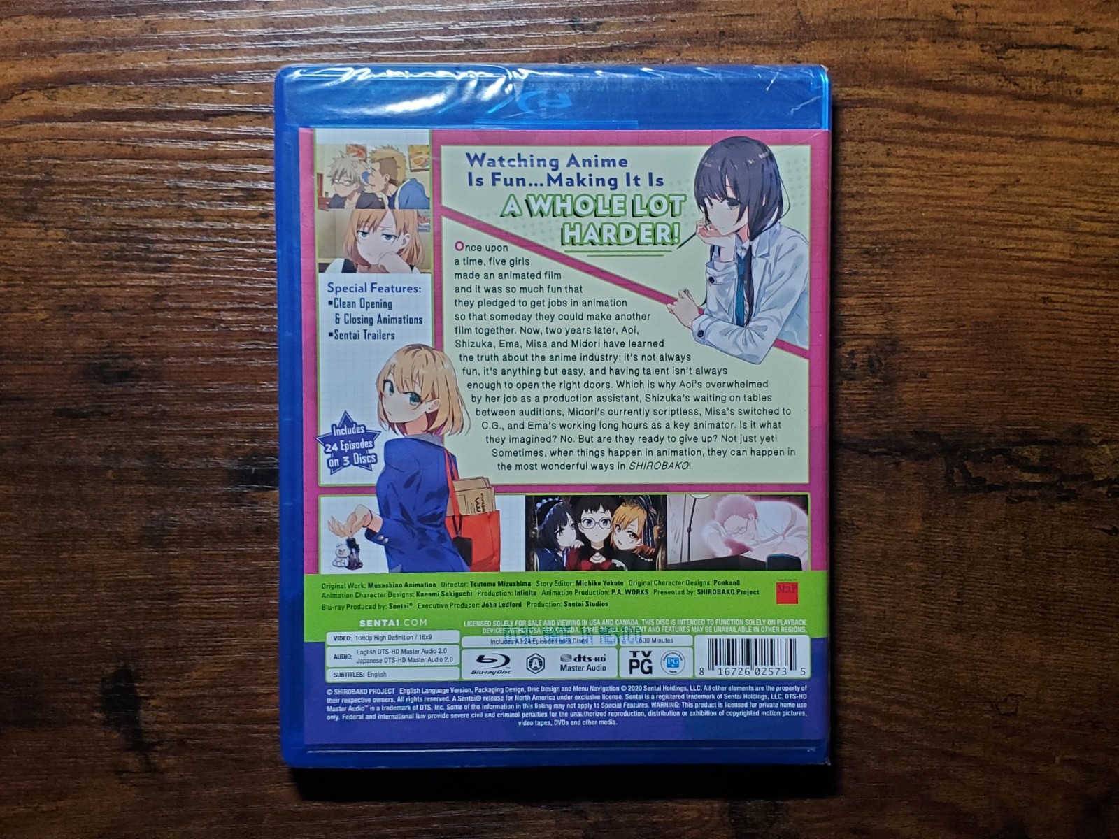 Shirobako Complete Collection Series Anime Blu-ray Sentai – SEALED (Loose Disc)
